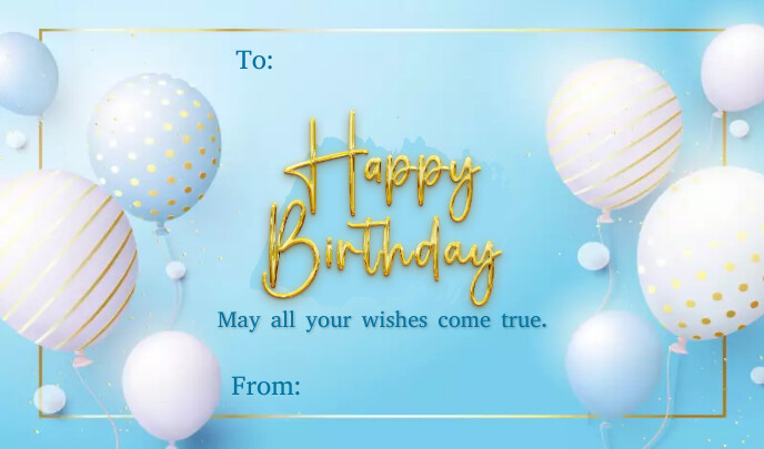 GIFT TAG | BIRTHDAY | Blue white balloons template